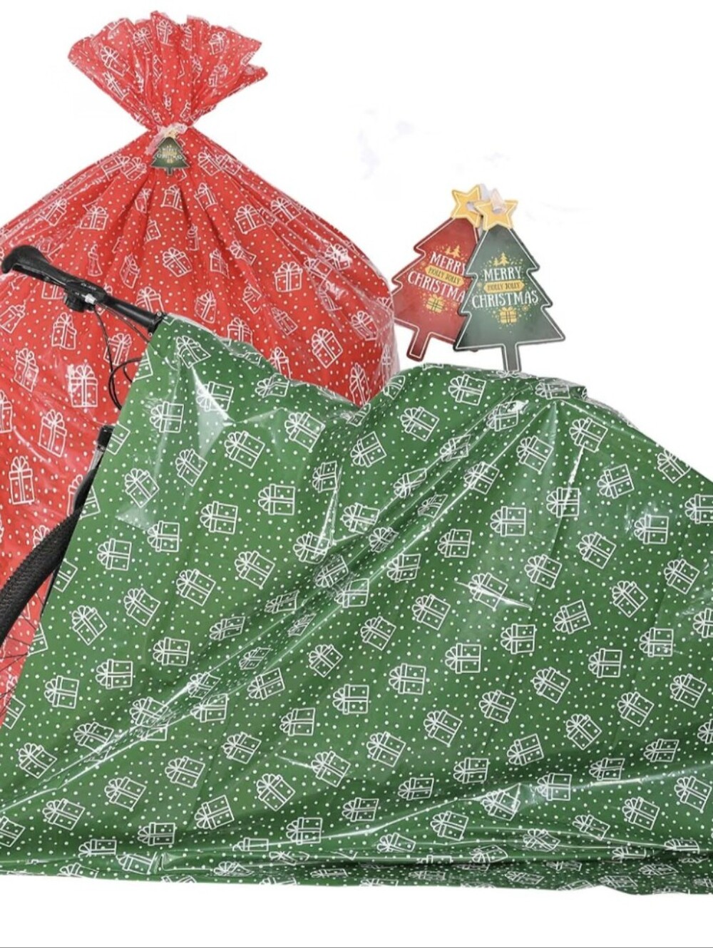 Extra Large Christmas Gift Bags, Set of 2 71"X59" Jumbo Bike Gift Bags
